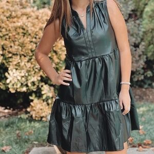 Sleeveless Leather Dress